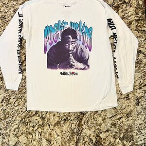 Chemistry White Long Sleeve Tee with Purple and Blue Graphic with Tupac